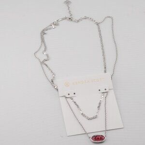 Kendra Scott Double-layer H-chain red glass necklace